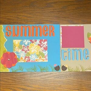 Colorful Summer Scrapbook Pages - set of 2, 8.5x11